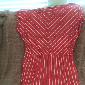 Ava and Viv coral stripped thigh length dress